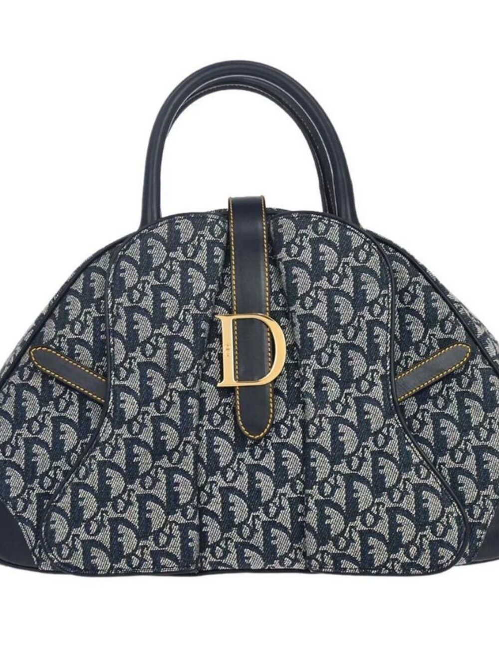 Christian Dior Navy Double Saddle Trotter Handbag